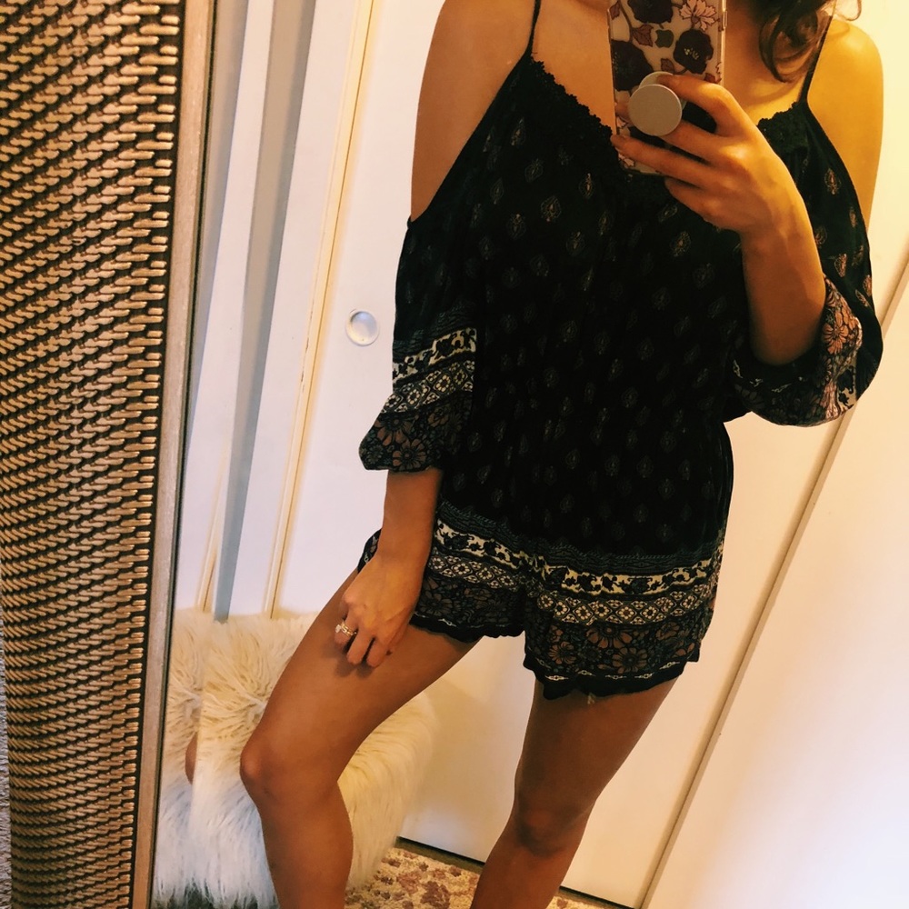 Off-the-shoulder Boho Romper